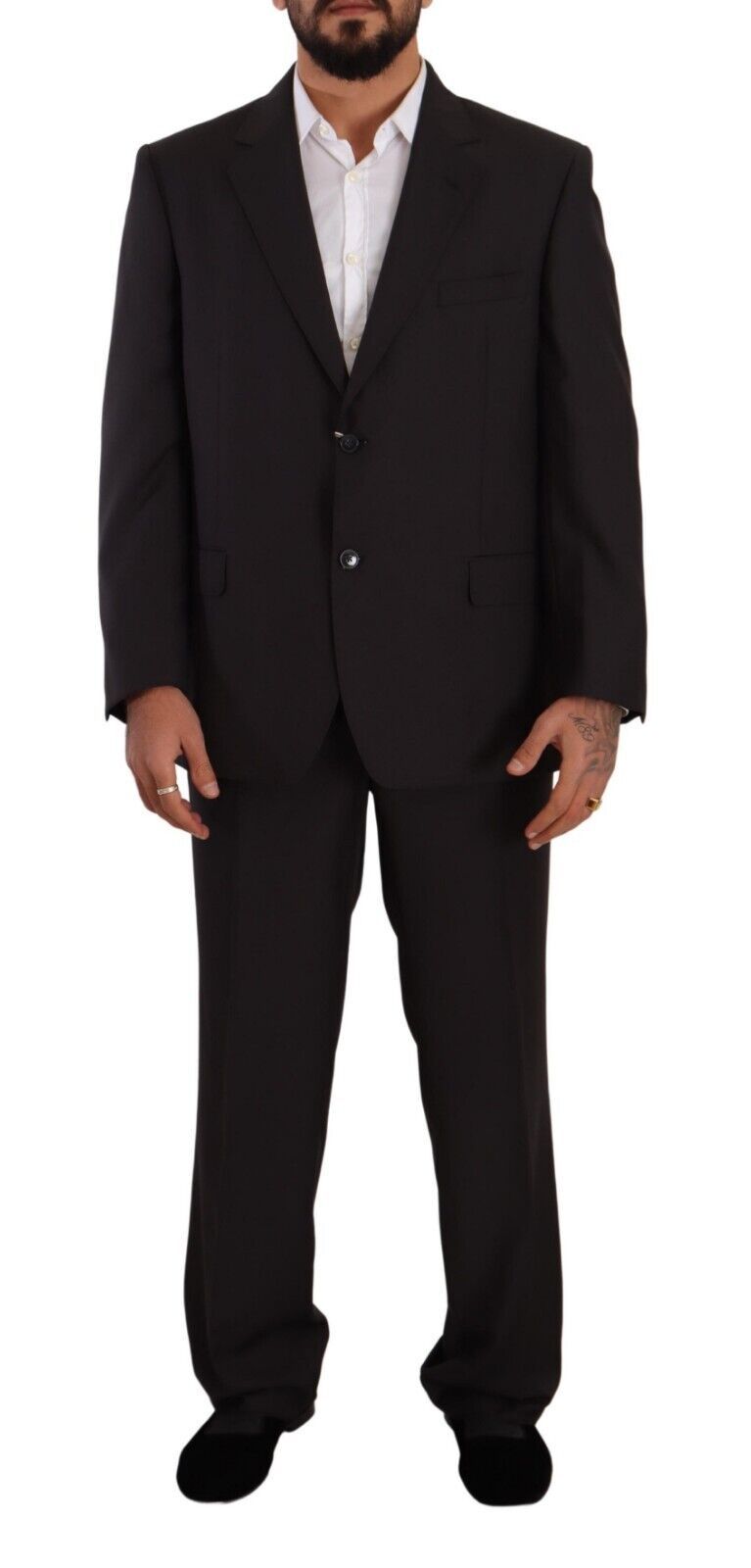 Domenico Tagliente Grey single-breasted formal suit made of polyester