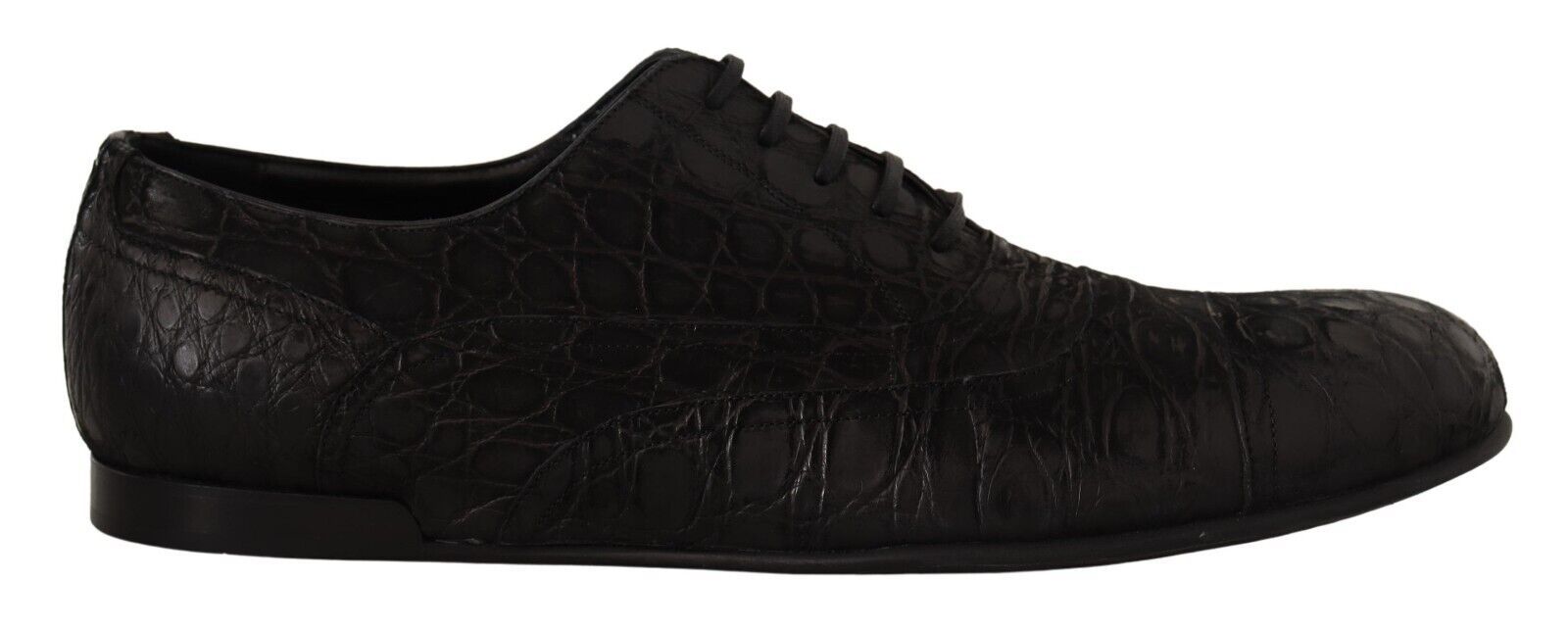 Dolce &amp; Gabbana Black Caiman Leather Men's Oxford Shoes