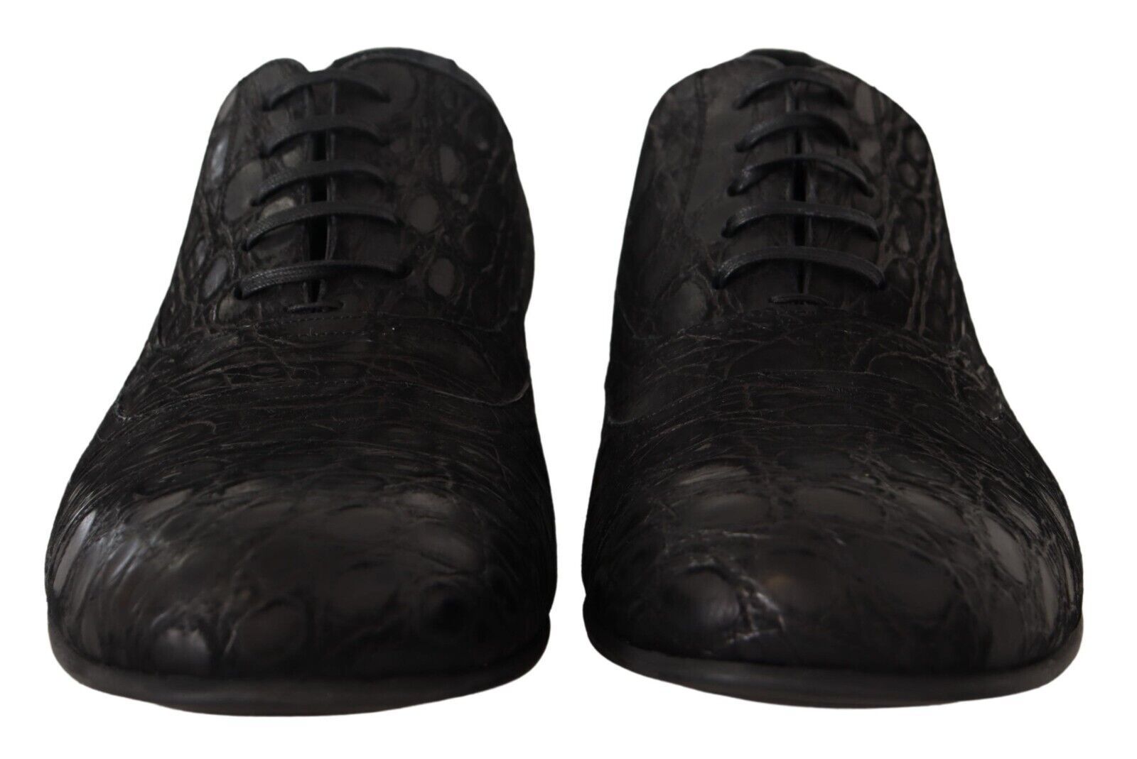 Dolce &amp; Gabbana Black Caiman Leather Men's Oxford Shoes