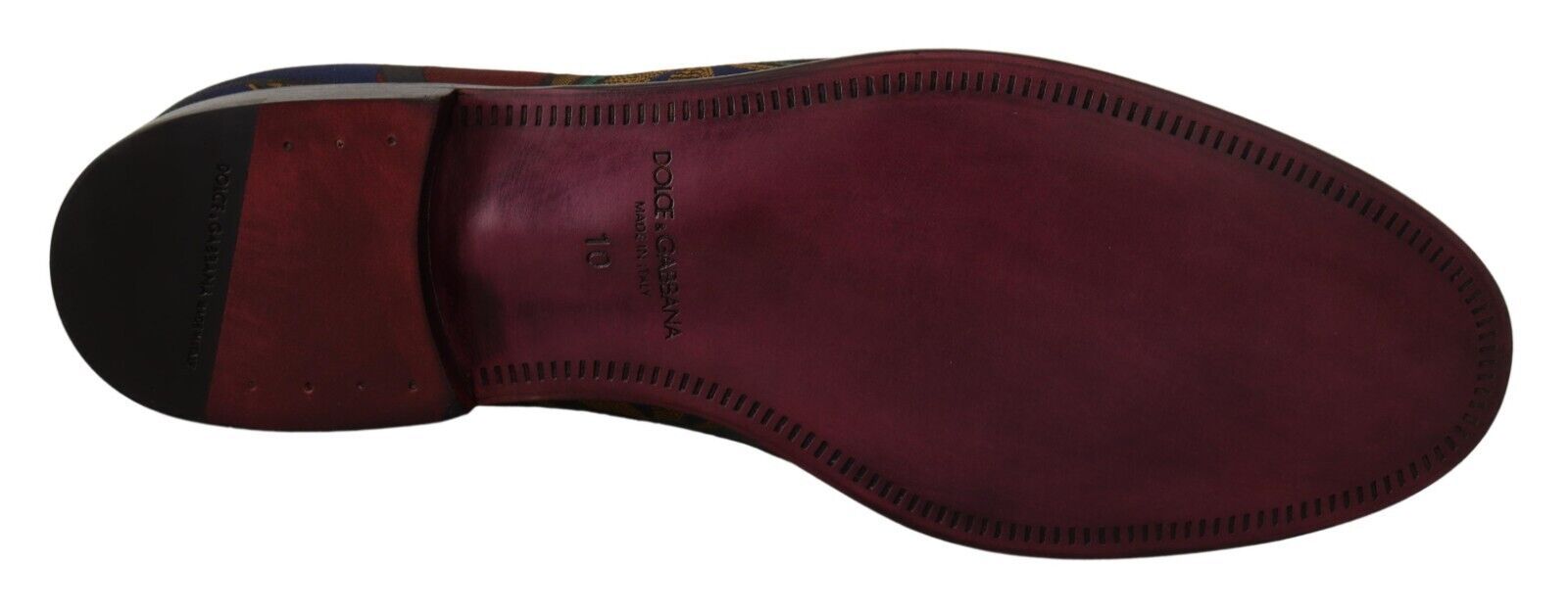 Dolce & Gabbana Multicolor Jacquard Krone Hausschuhe Loafers Schuhe