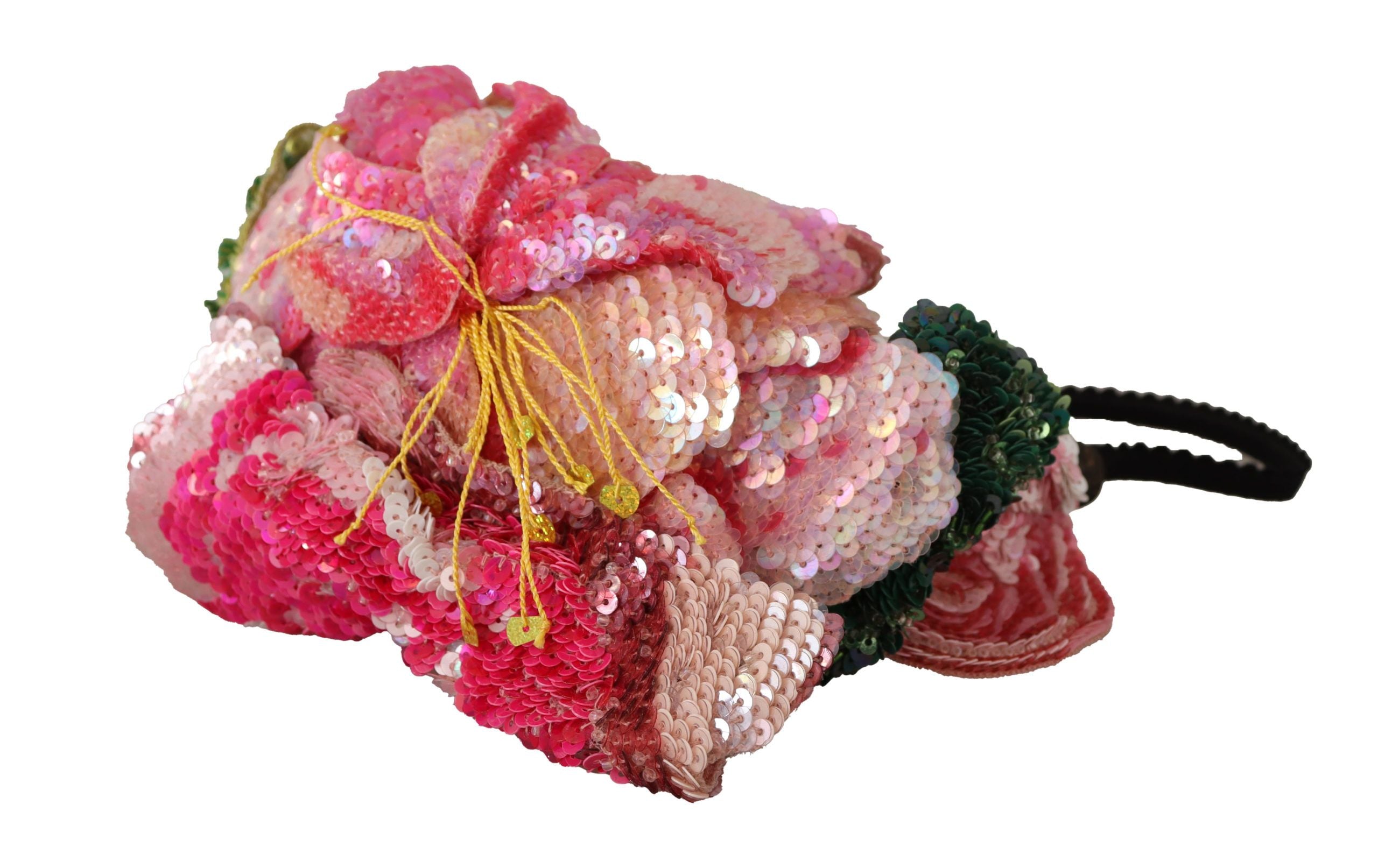 Dolce & Gabbana Multicolor Pailletten Lurex Schwarz Haarstirnband