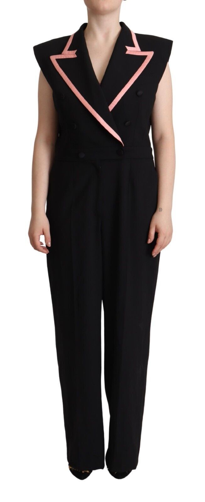 Dolce &amp; Gabbana Black sleeveless wool blend jumpsuit dress