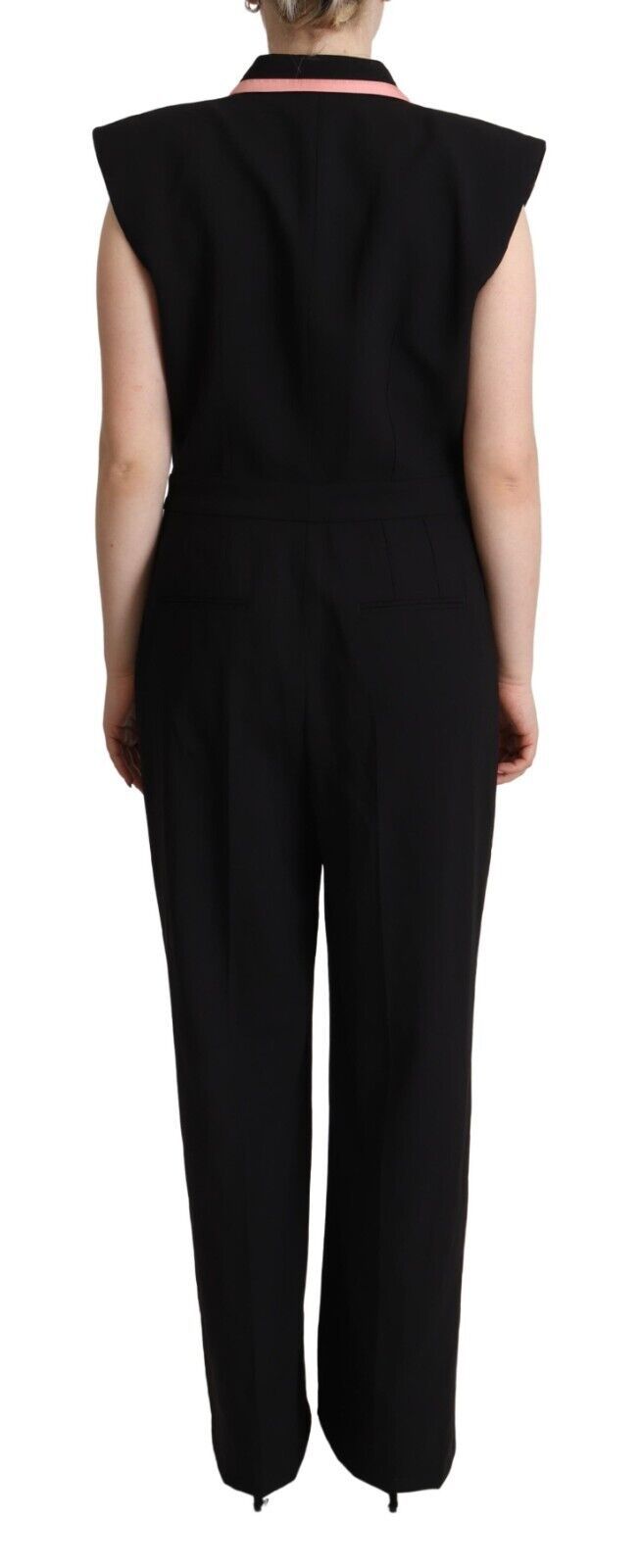 Dolce &amp; Gabbana Black sleeveless wool blend jumpsuit dress