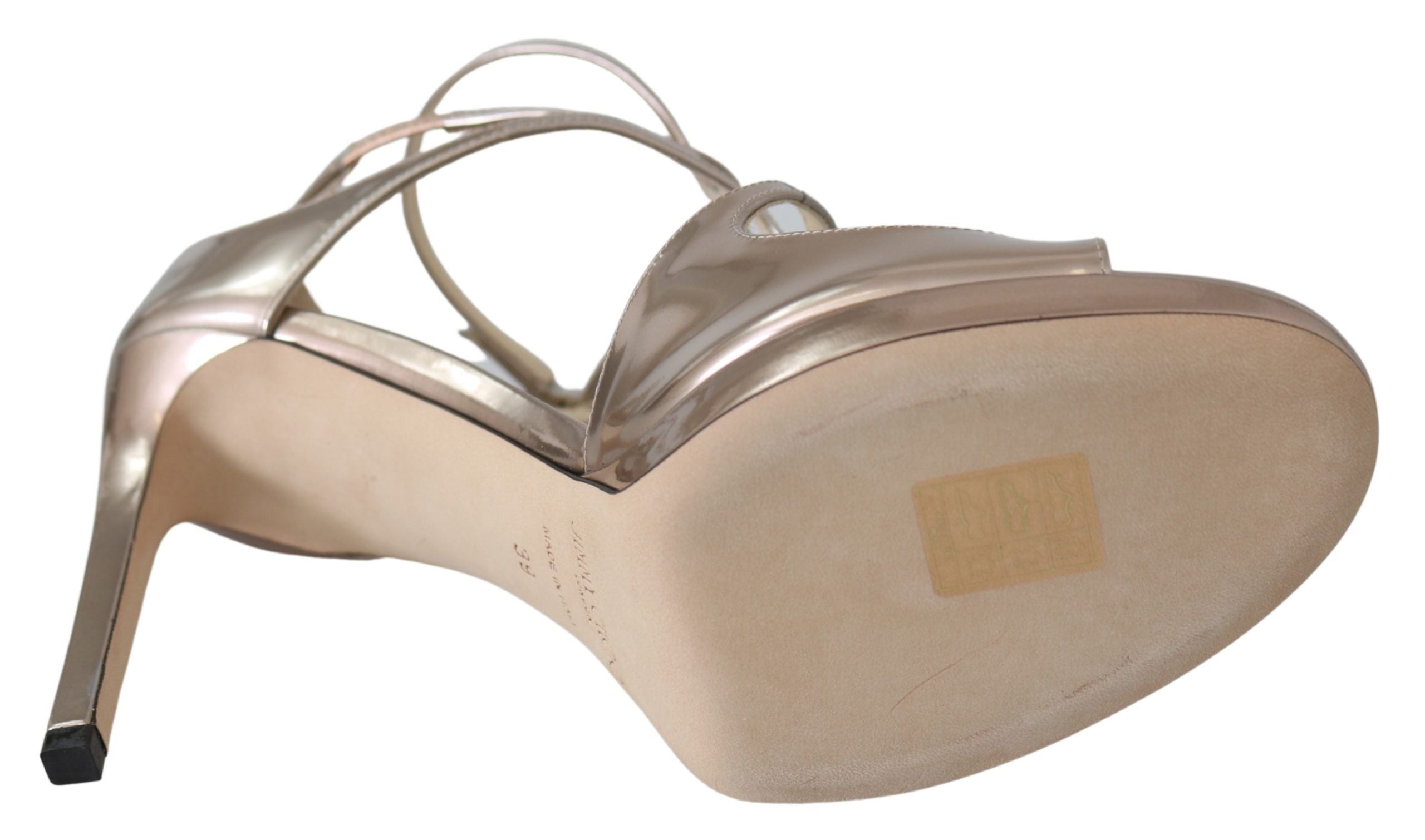 Jimmy Choo Ballet Pink Liquid Mirror Leder Sandalen