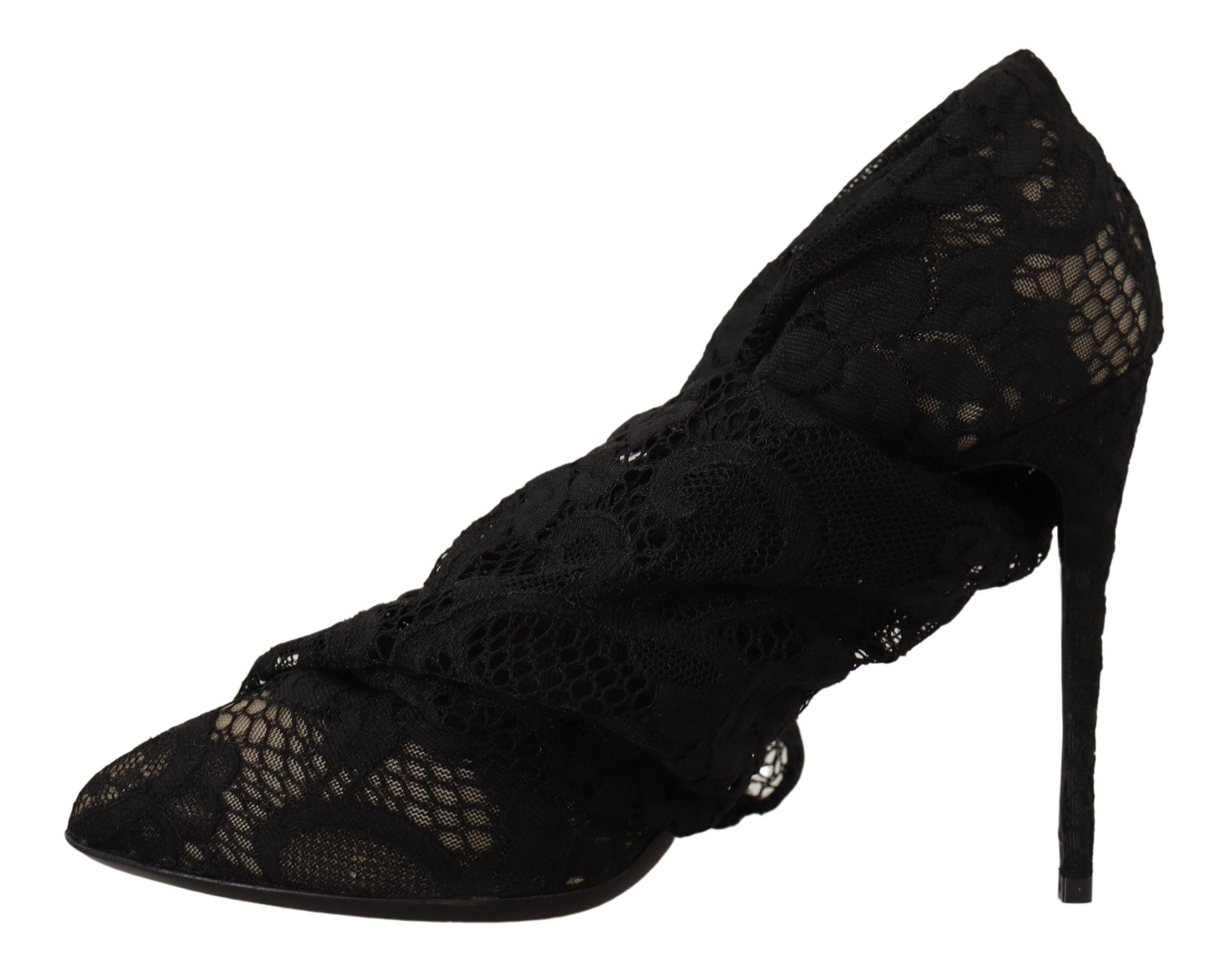 Dolce &amp; Gabbana Black Stretch Socks Taormina Pointed Boots Shoes