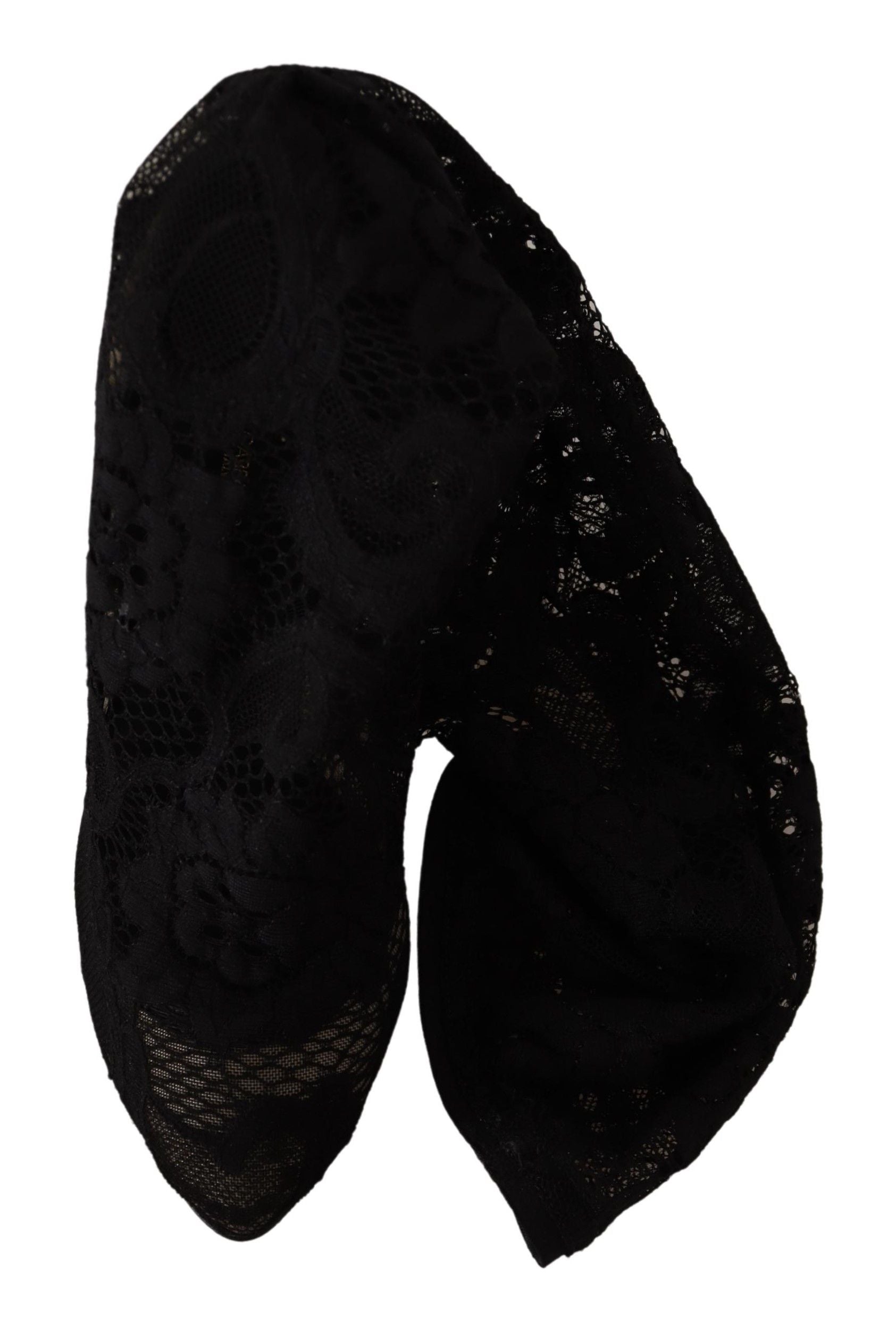 Dolce &amp; Gabbana Black Stretch Socks Taormina Pointed Boots Shoes