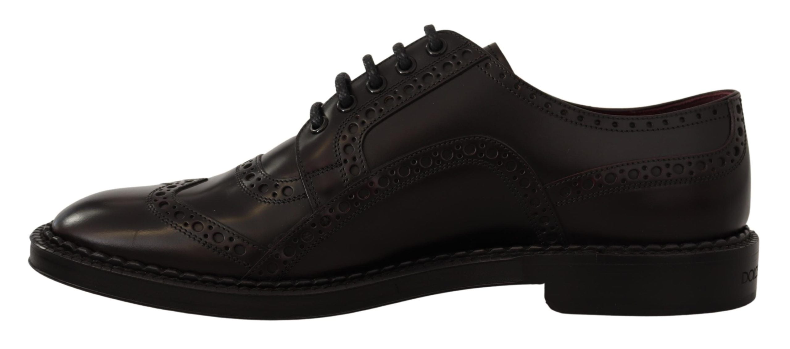Dolce & Gabbana Lila Leder Oxford Wingtip Formelle Schuhe