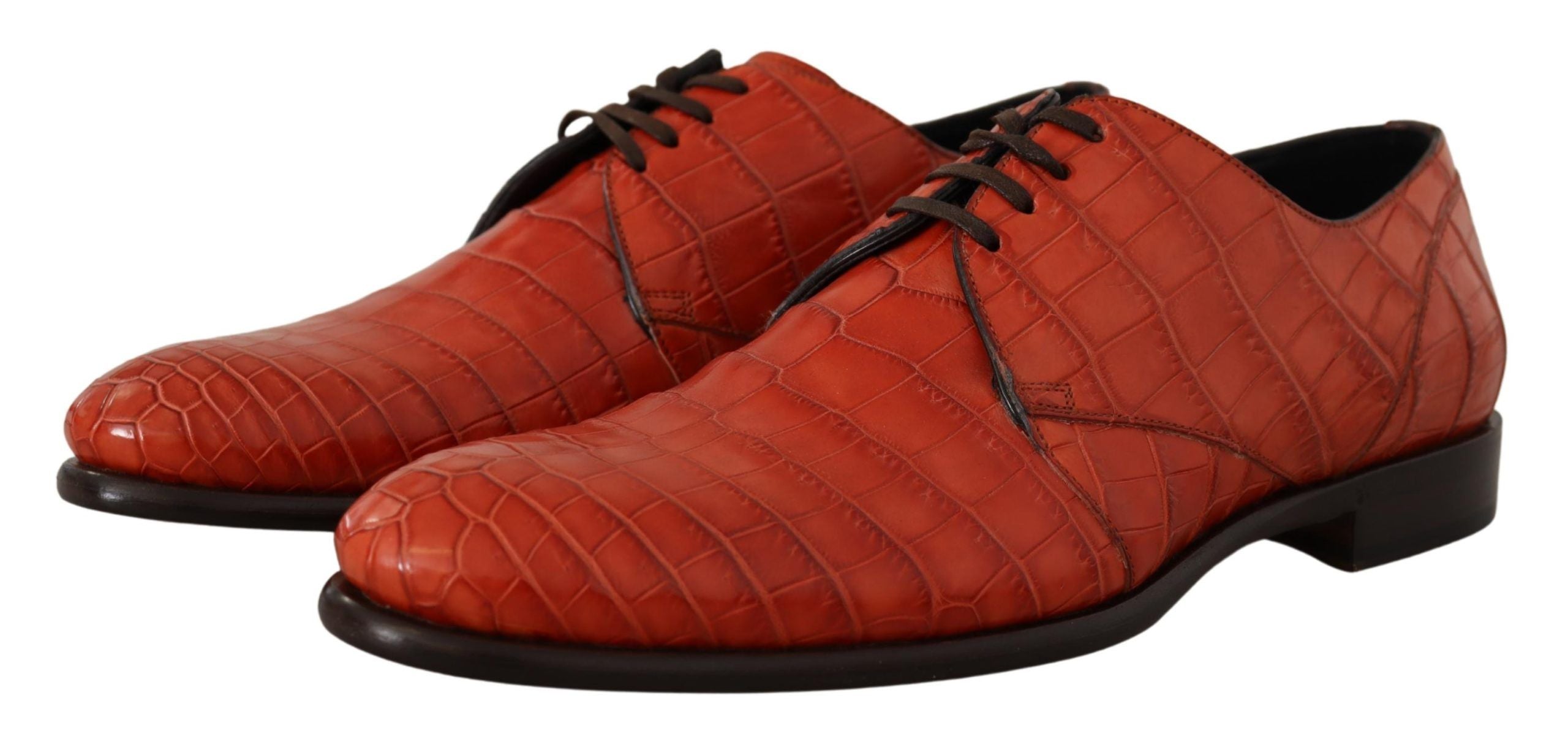 Dolce &amp; Gabbana Orange Derby Shoes in Exotic Leather