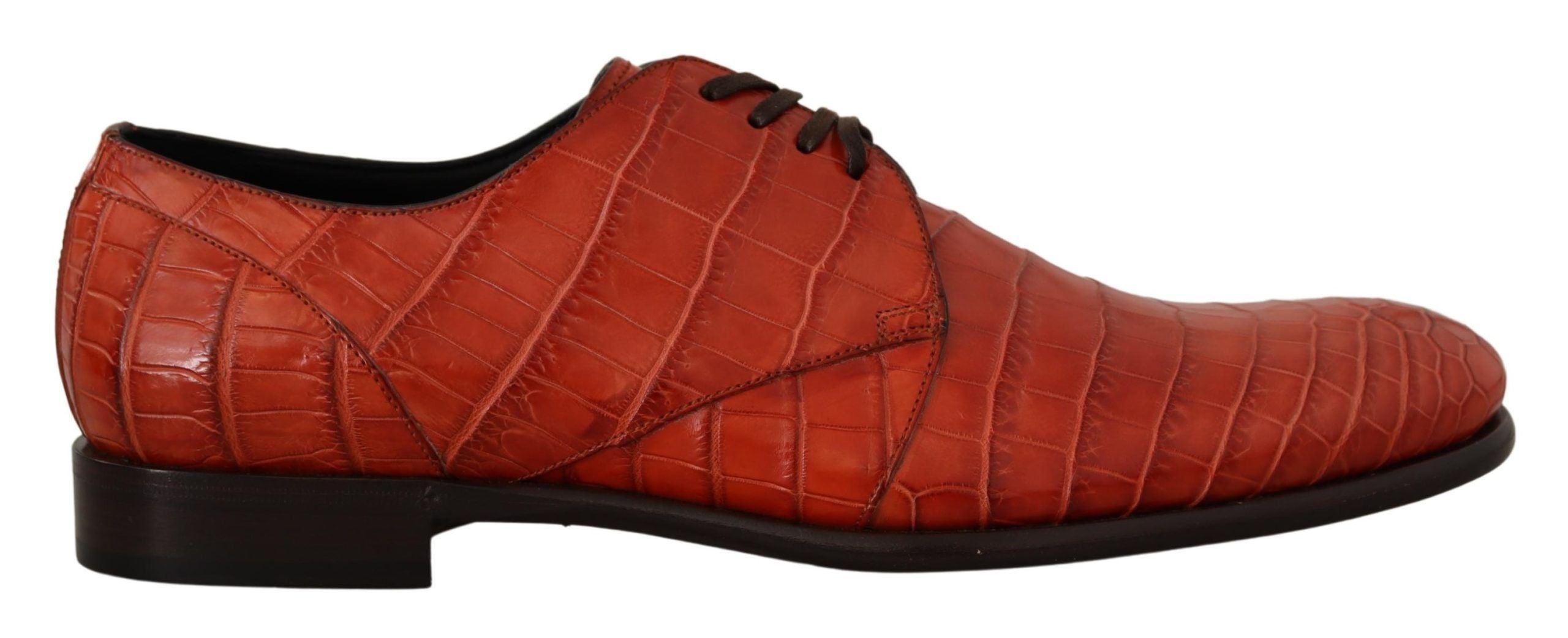 Dolce &amp; Gabbana Orange Derby Shoes in Exotic Leather
