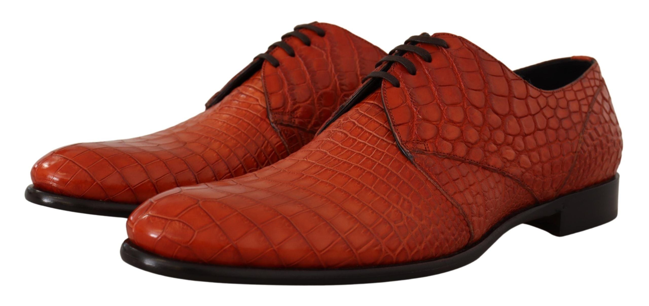 Dolce &amp; Gabbana Orange Derby Shoes in Exotic Leather
