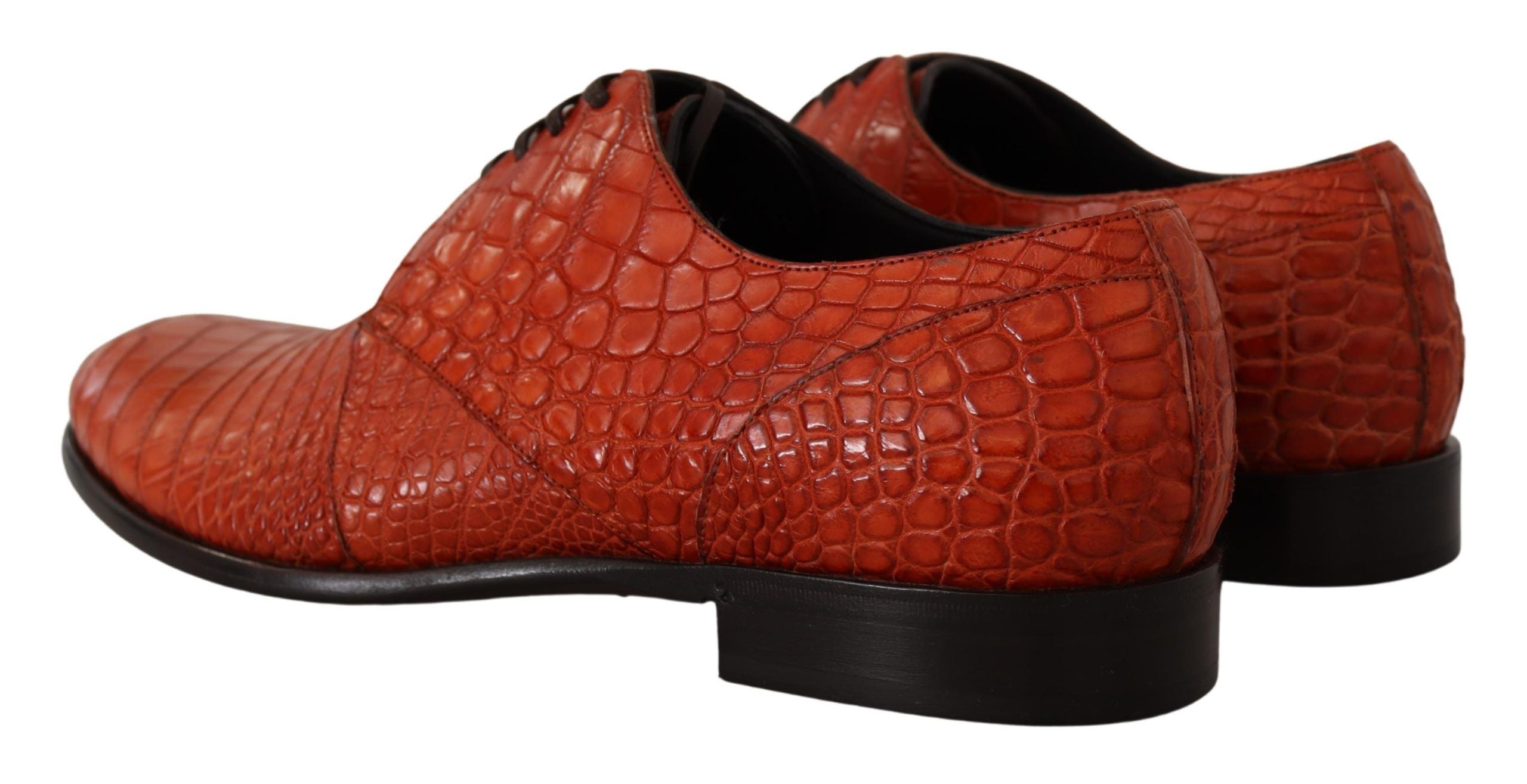 Dolce &amp; Gabbana Orange Derby Shoes in Exotic Leather