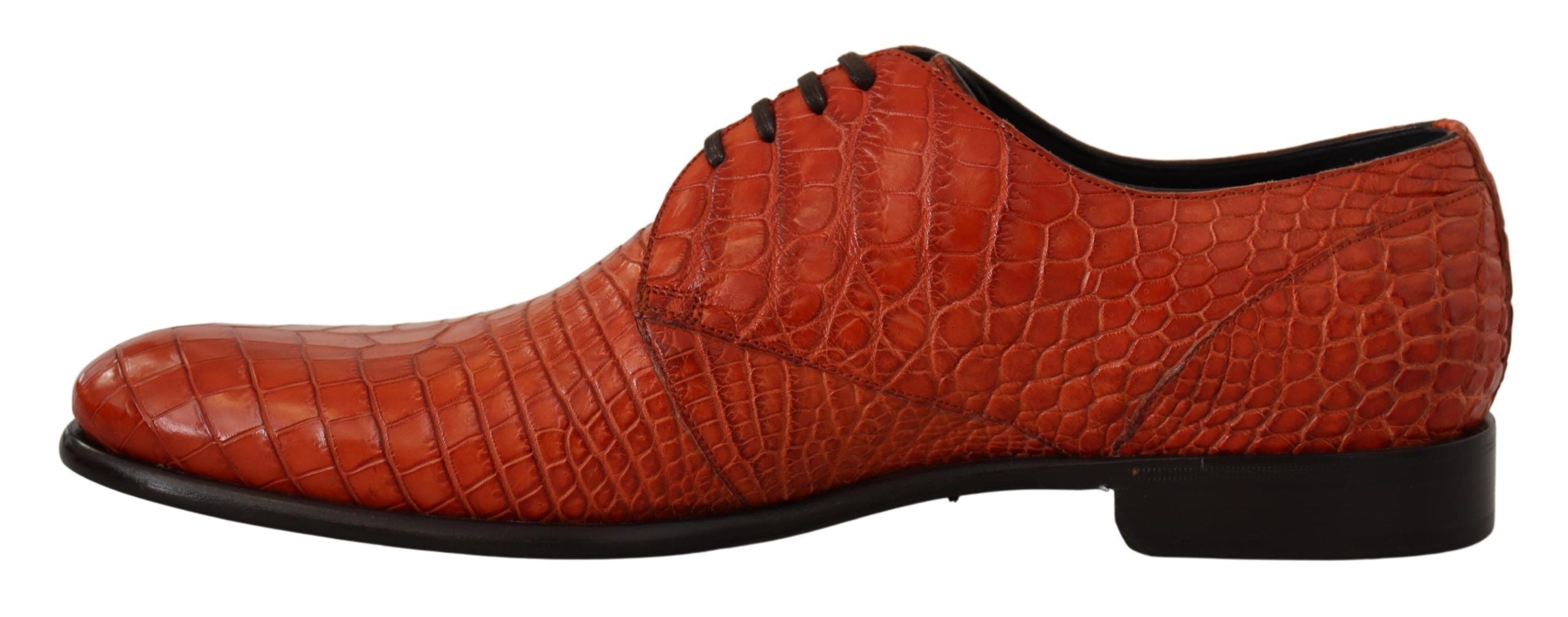 Dolce &amp; Gabbana Orange Derby Shoes in Exotic Leather