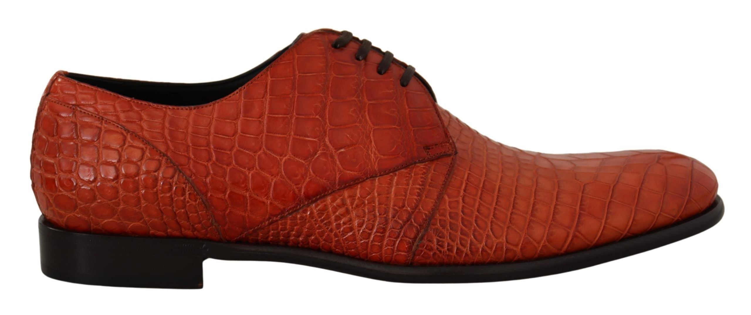 Dolce &amp; Gabbana Orange Derby Shoes in Exotic Leather