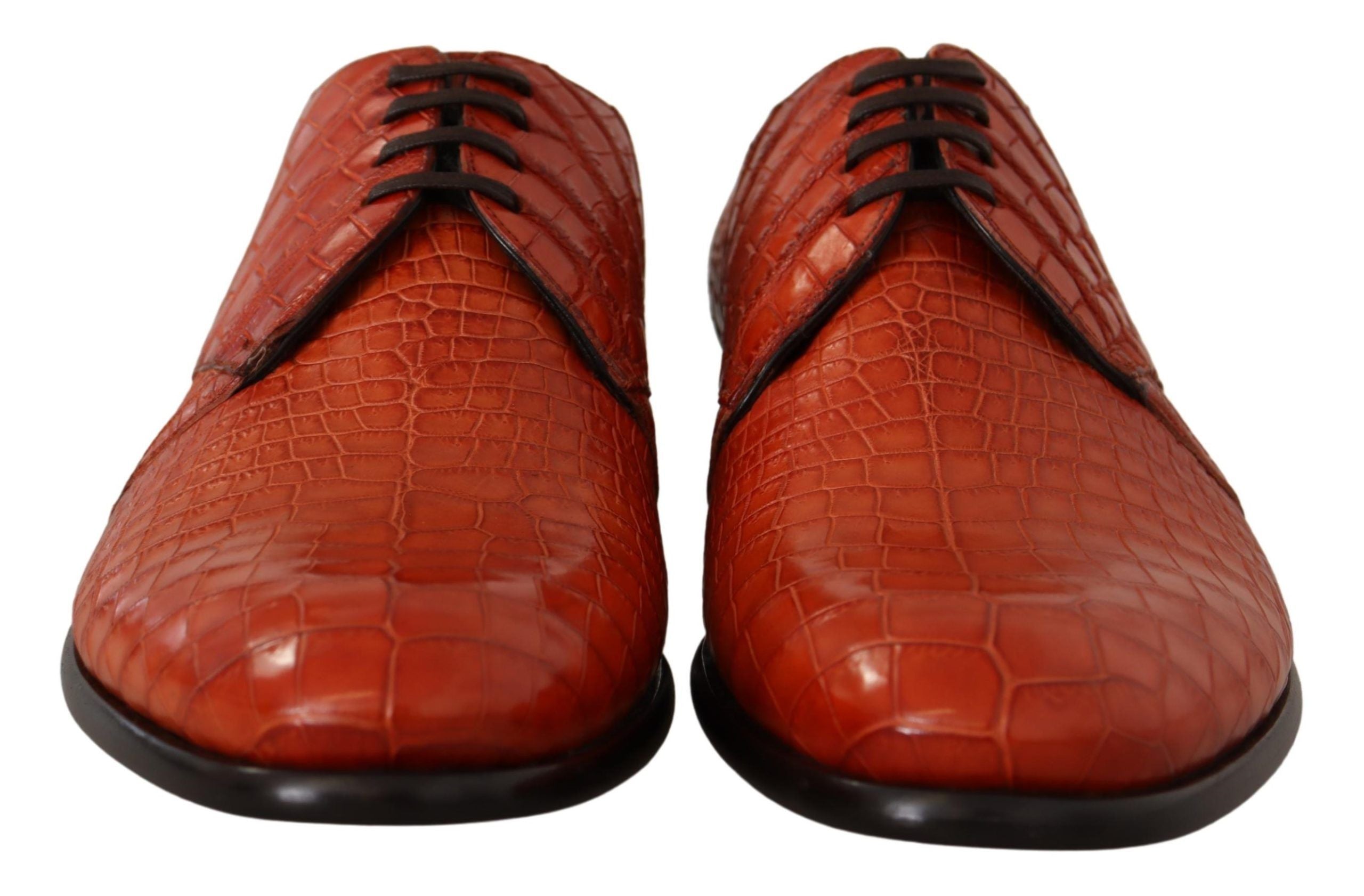 Dolce &amp; Gabbana Orange Derby Shoes in Exotic Leather
