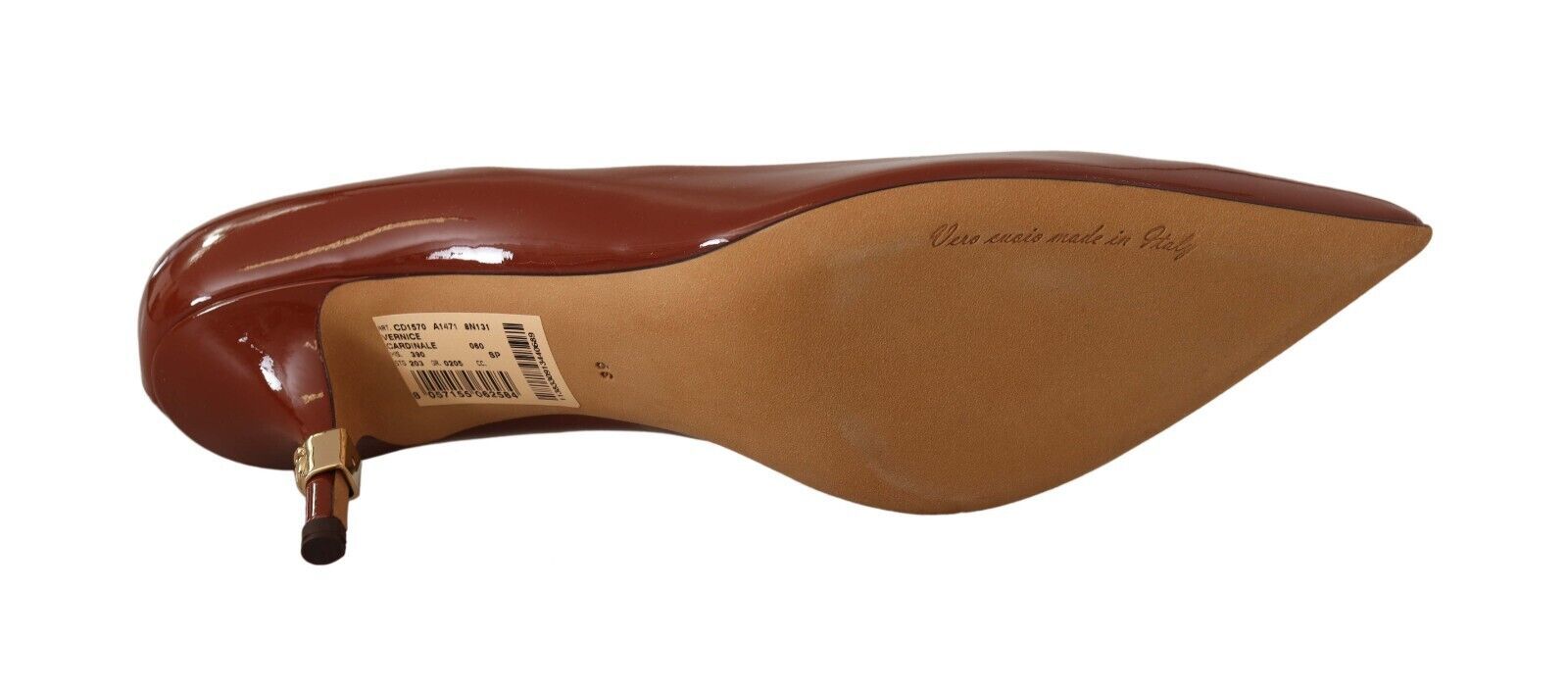 Dolce &amp; Gabbana Brown Kitten Heels Pumps Patent Leather Shoes