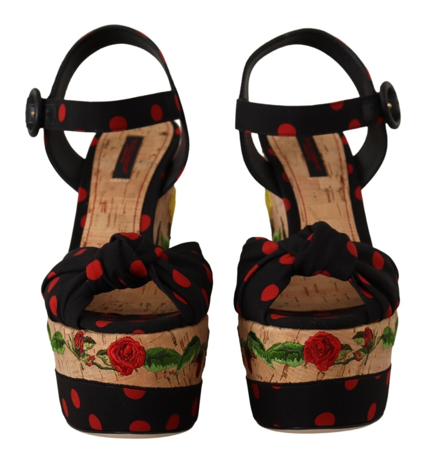 Dolce & Gabbana Multicolor Plateau Keile Sandalen Charmeuse Schuhe