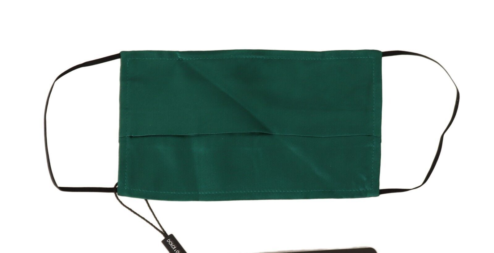 Dolce &amp; Gabbana pileli elastik kulak halkalı yeşil ipek yüz maskesi