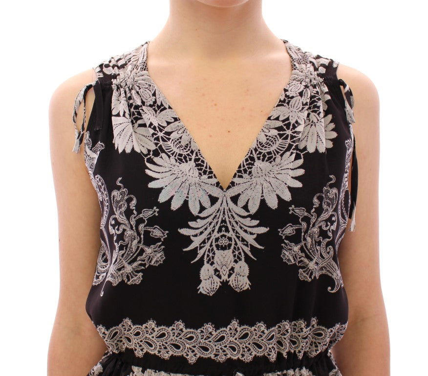 Sachin &amp; Babi Black silk floral shift cocktail dress