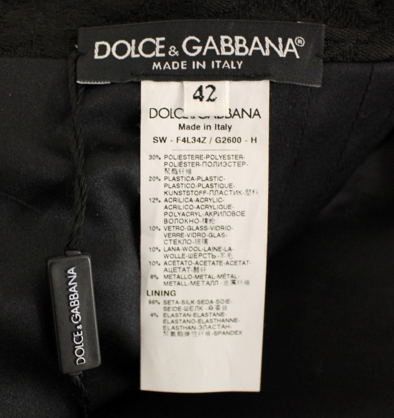 Dolce &amp; Gabbana Siyah Kristal Taşlı Başyapıt Etek