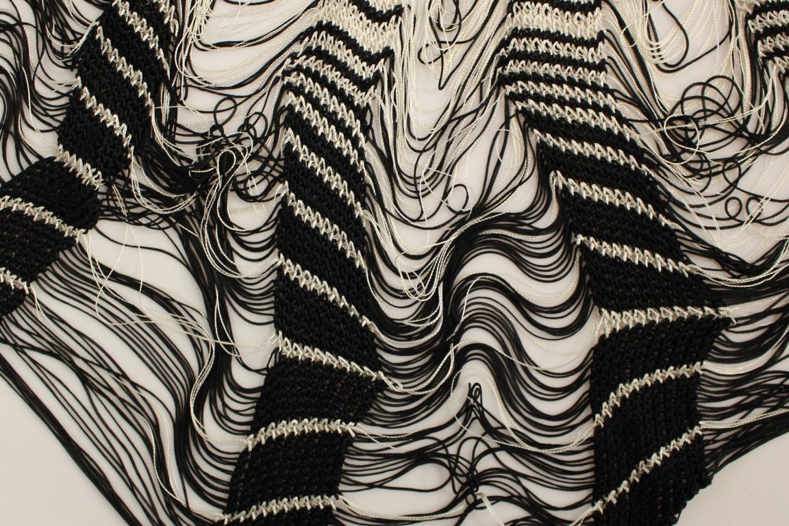 Alice Palmer Beyaz Siyah Asimetrik Örme Etek