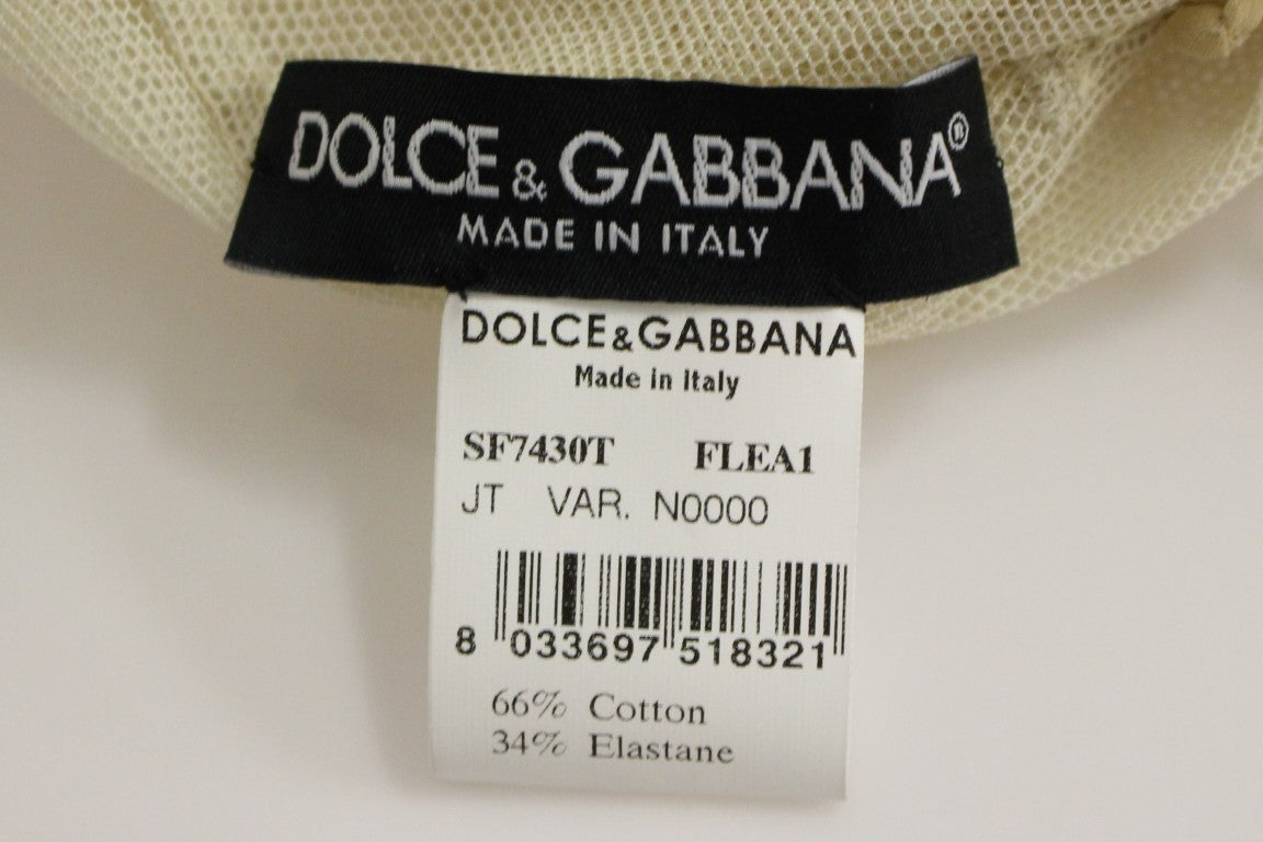 Dolce &amp; Gabbana bej kolsuz pamuklu üst bluz
