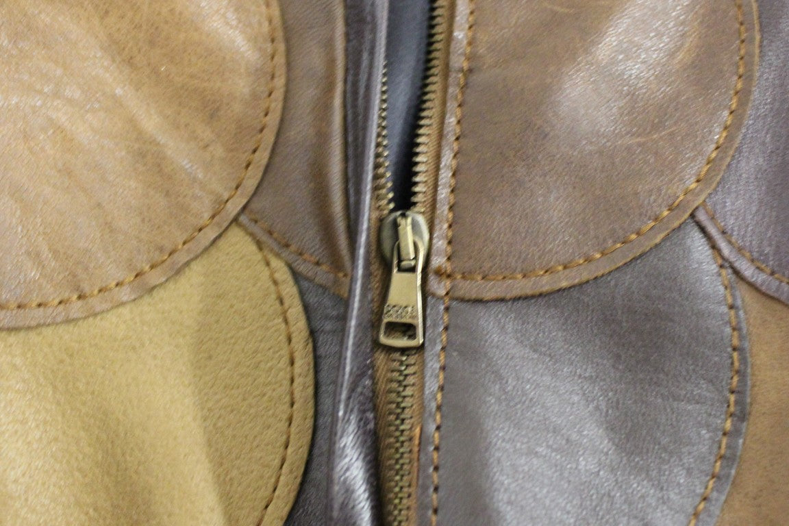 Dolce & Gabbana Brauner gerader Rock aus Patchwork-Leder