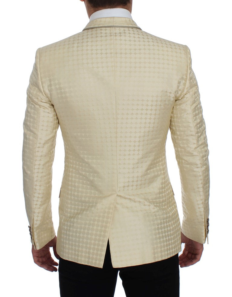 Dolce &amp; Gabbana beige polka dot silk blazer 2 pieces