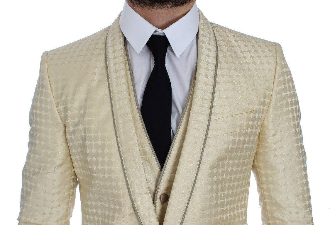 Dolce &amp; Gabbana beige polka dot silk blazer 2 pieces