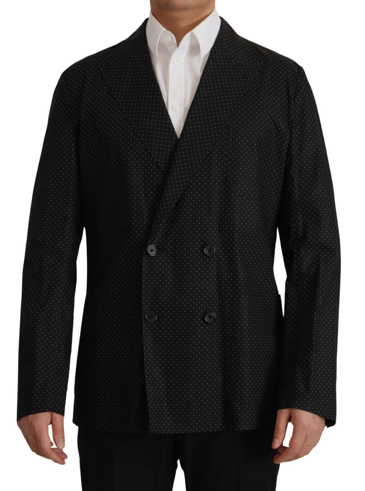Dolce &amp; Gabbana black polka dot cotton blazer jacket