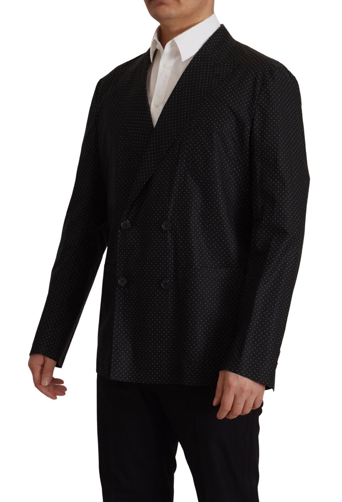 Dolce &amp; Gabbana black polka dot cotton blazer jacket