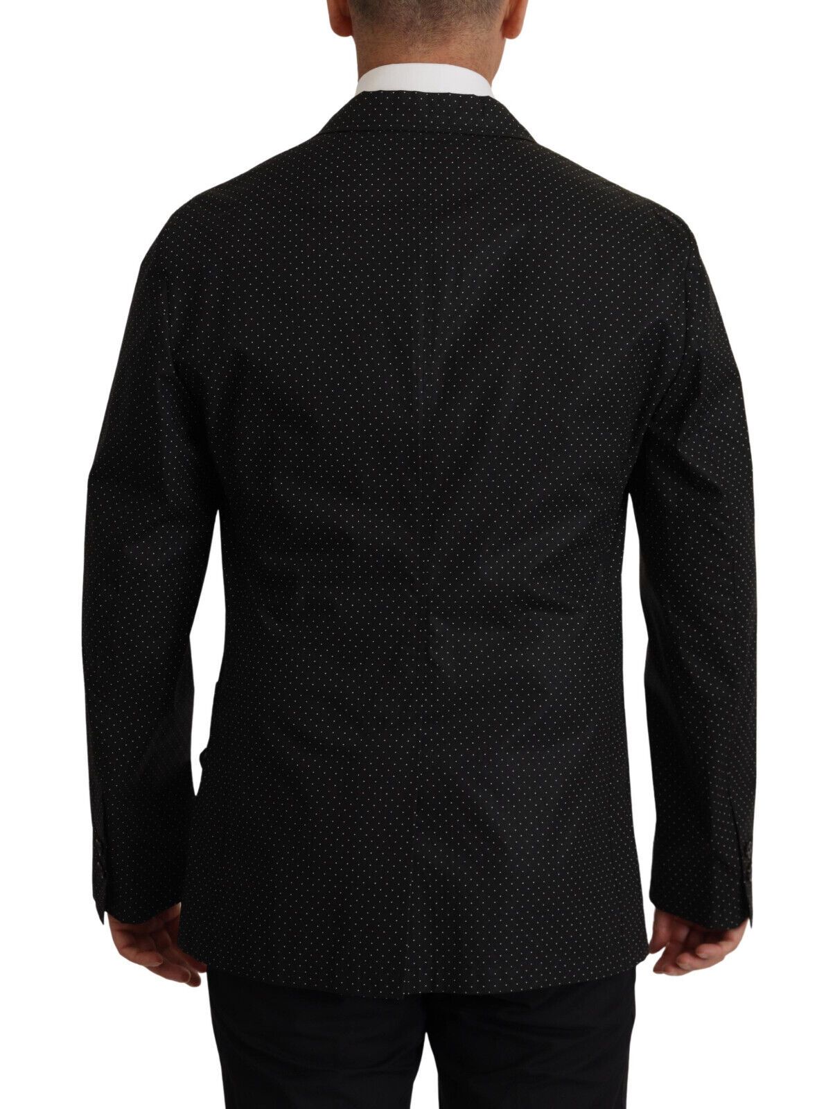Dolce &amp; Gabbana black polka dot cotton blazer jacket