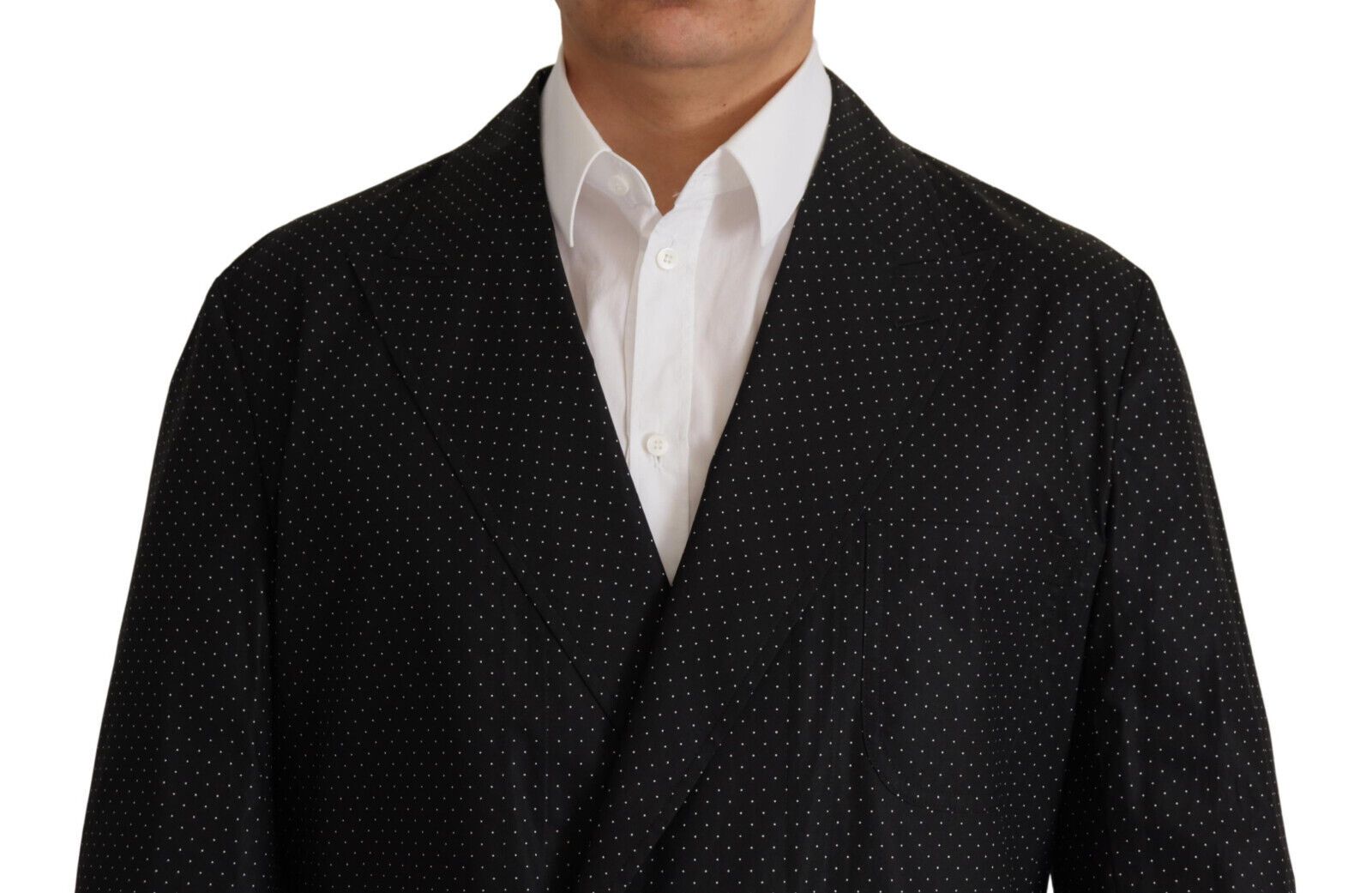 Dolce &amp; Gabbana black polka dot cotton blazer jacket