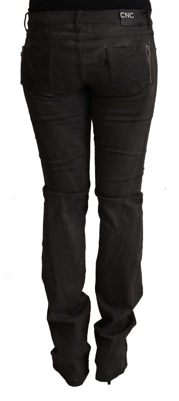 Costume National Schwarze Skinny-Hose aus Baumwolle mit mittlerer Taille
