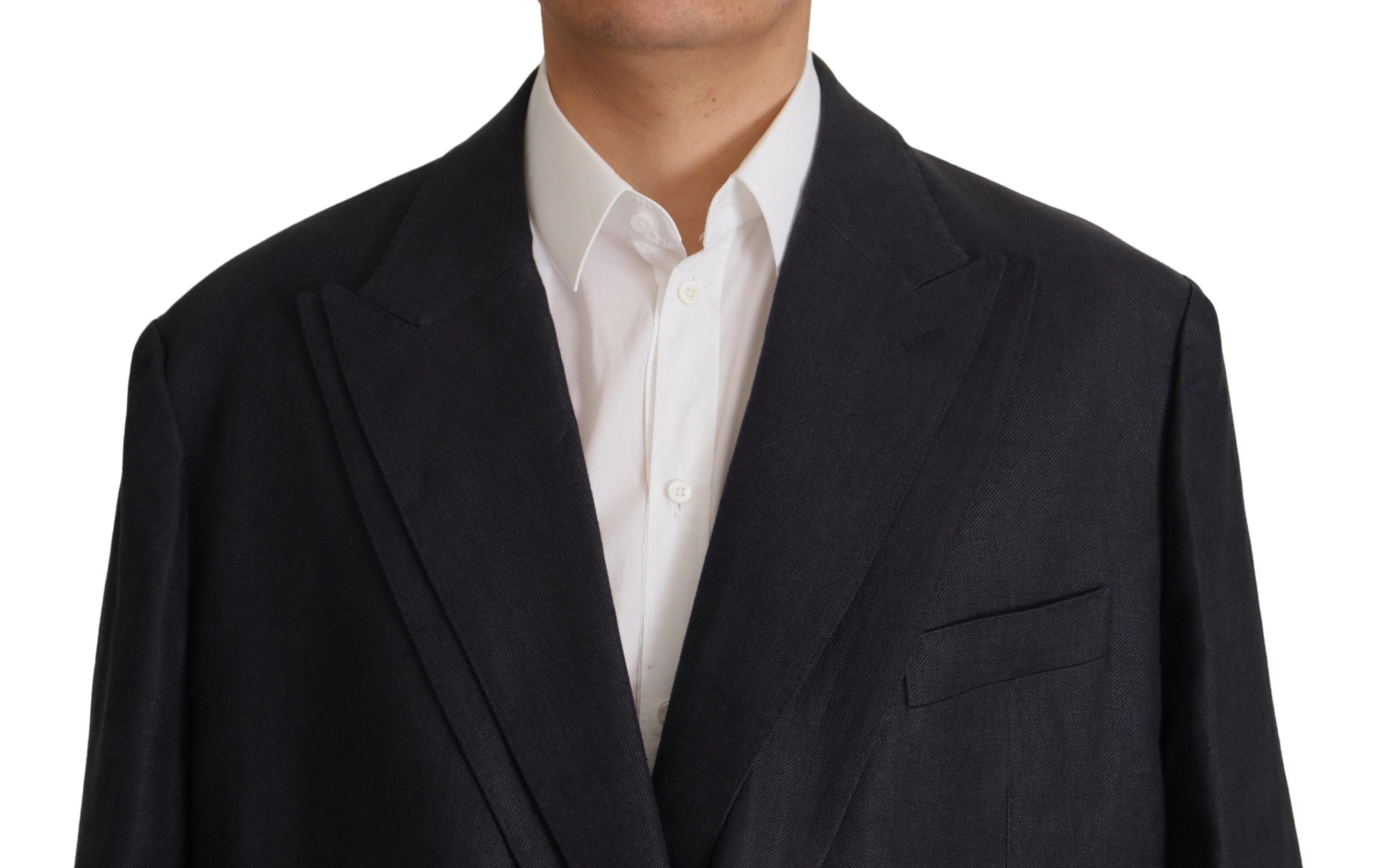 Dolce &amp; Gabbana Blue Linen Blazer Jacket for Men