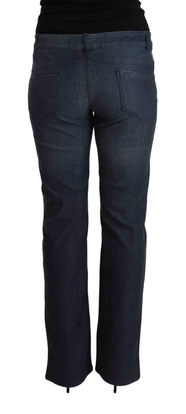 MARGHI LO' Dunkelblaue Straight Denim-Jeans aus Baumwolle