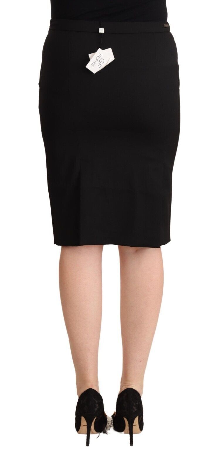 GF Ferre Black knee-length straight pencil skirt