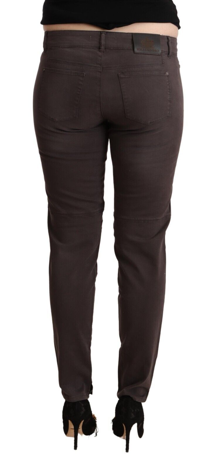 Ermanno Scervino Braune Hose aus Baumwolle mit niedriger Taille und schmaler Passform
