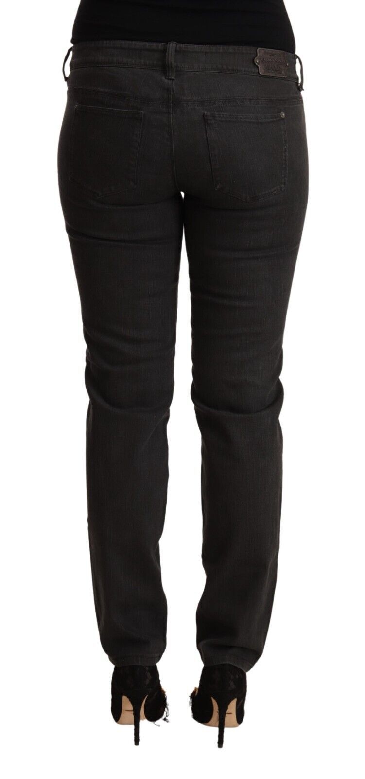 Ermanno Scervino Schwarze Skinny-Jeans aus Baumwoll-Denim mit niedriger Taille
