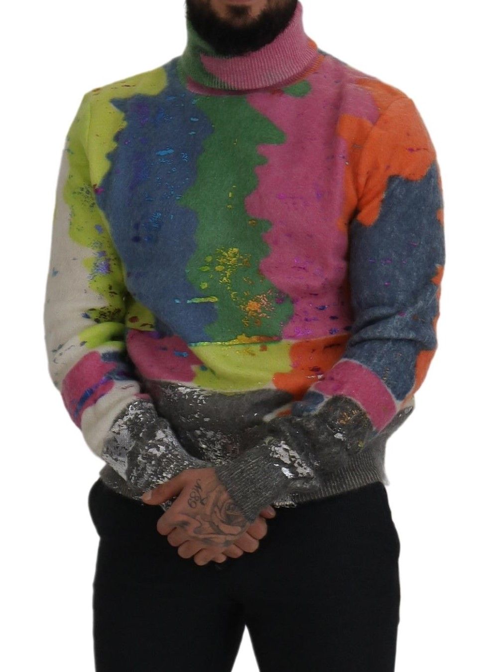 Dolce & Gabbana Multicolor Rollkragenpullover Mohair Pullover