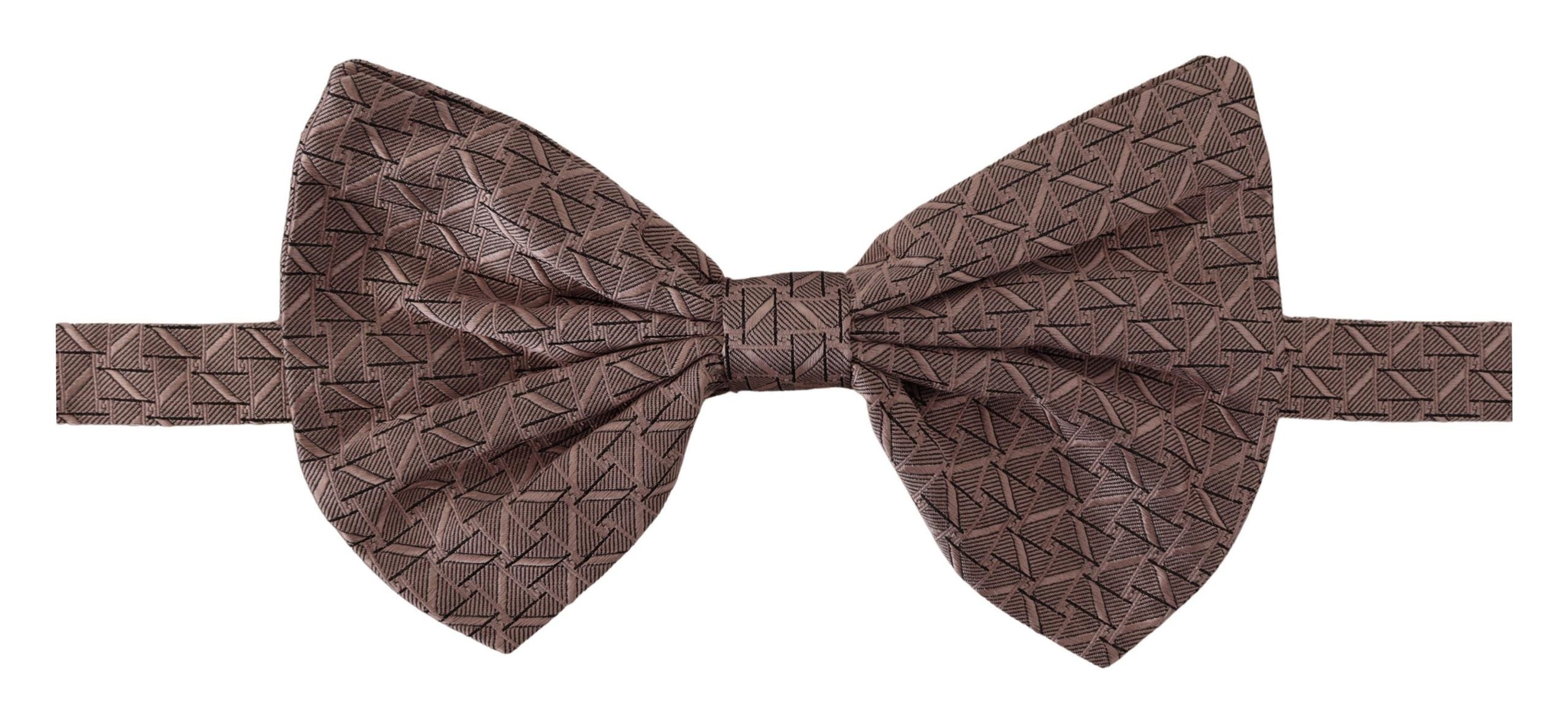 Dolce &amp; Gabbana Grey Fantasy Print Adjustable Neck Papillon Bow Tie