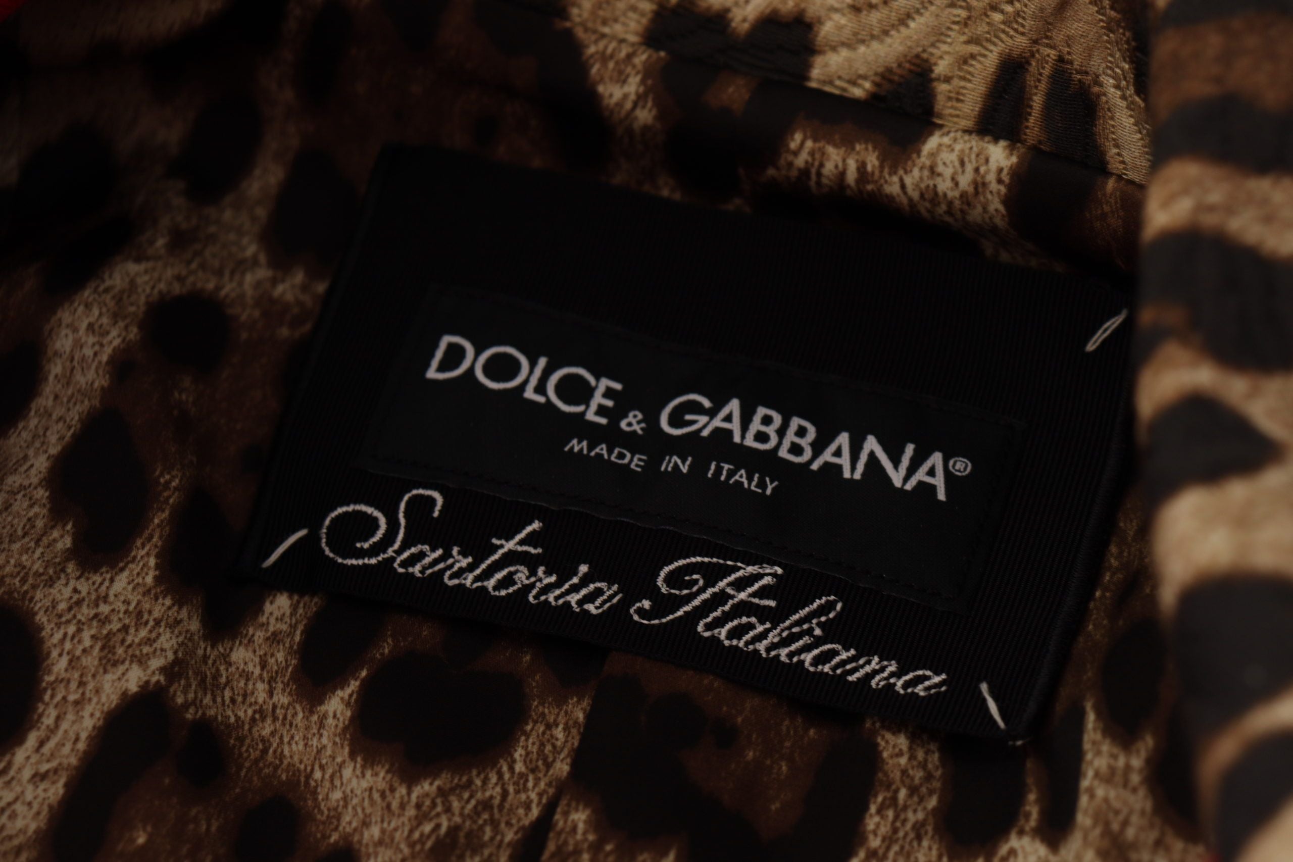 Dolce &amp; Gabbana Zarif kırmızı leopar trençkot