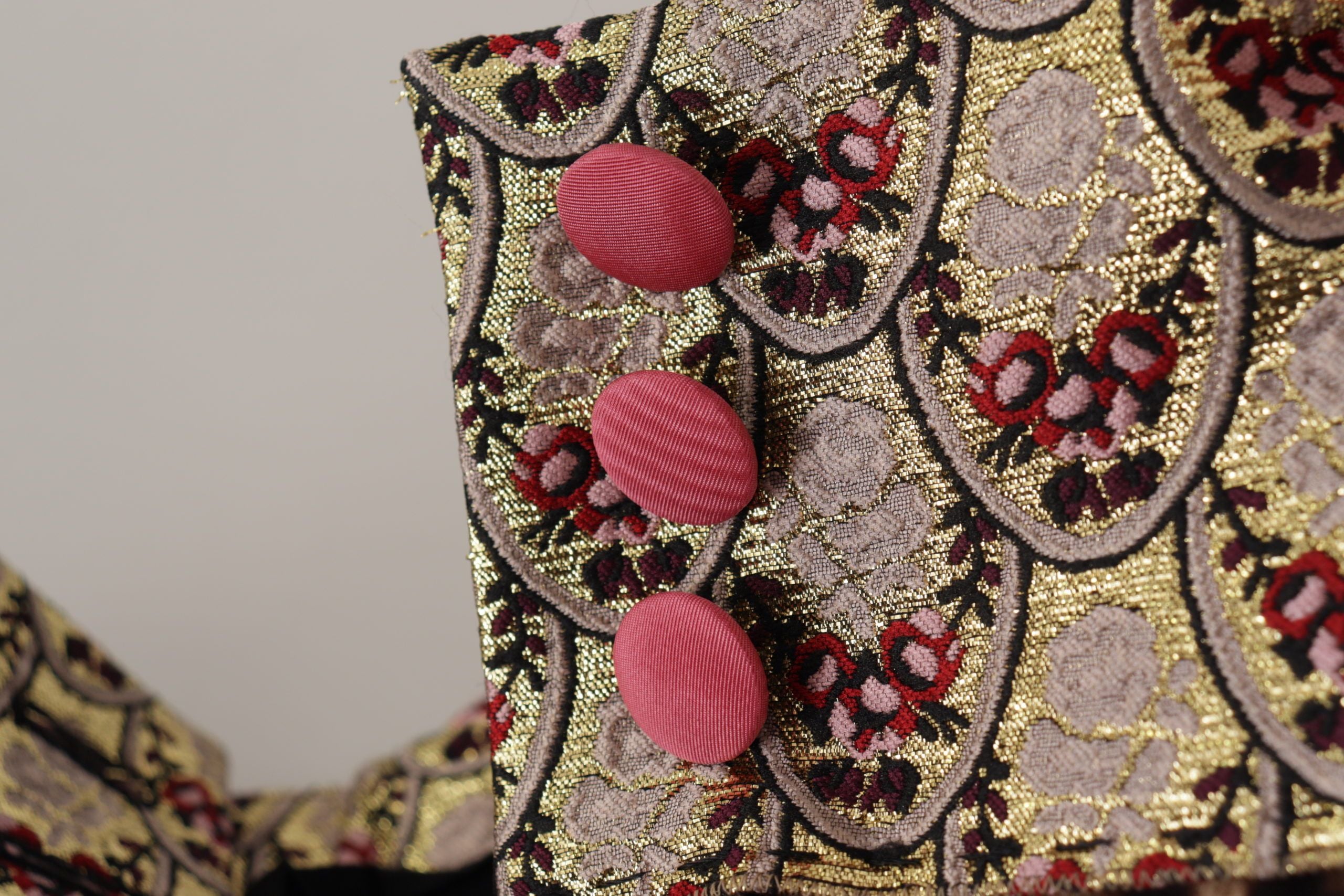 Dolce &amp; Gabbana kahverengi leopar ve altın jakarlı yüksek belli pantolon