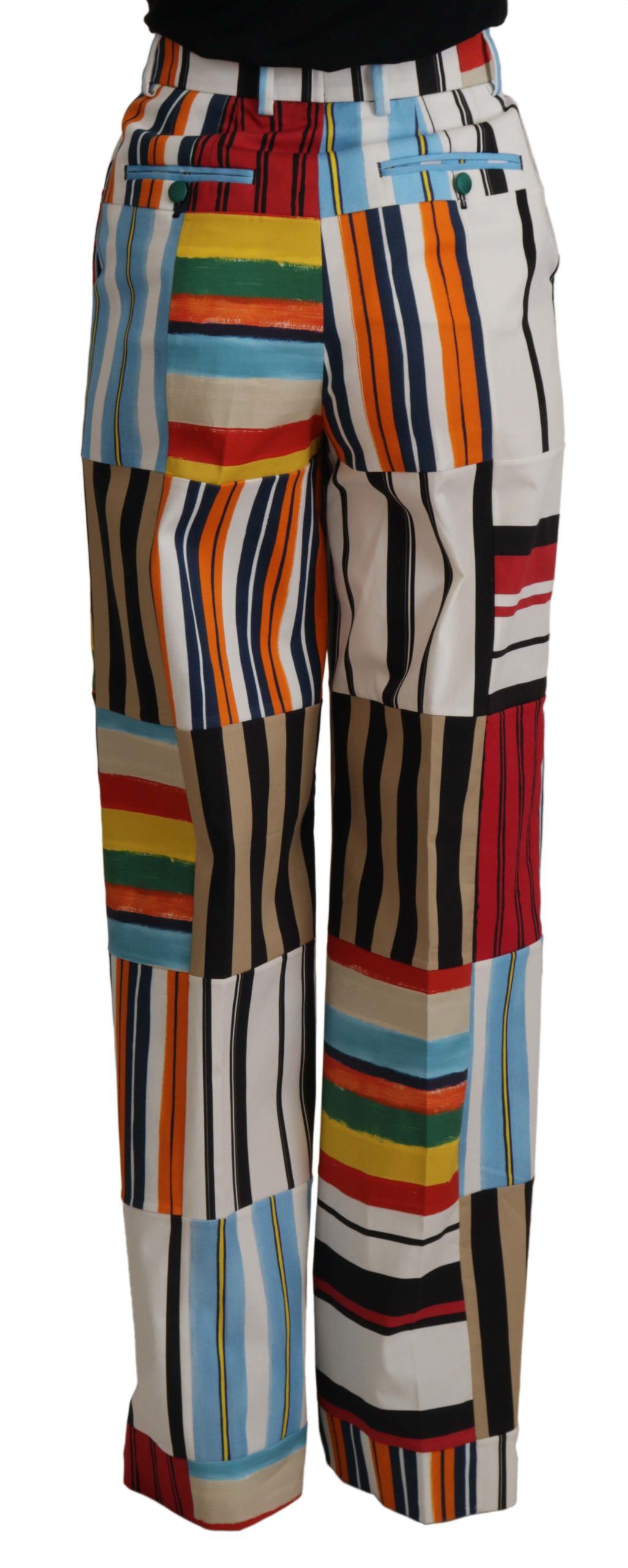 Dolce &amp; Gabbana Elegant striped high waist trousers