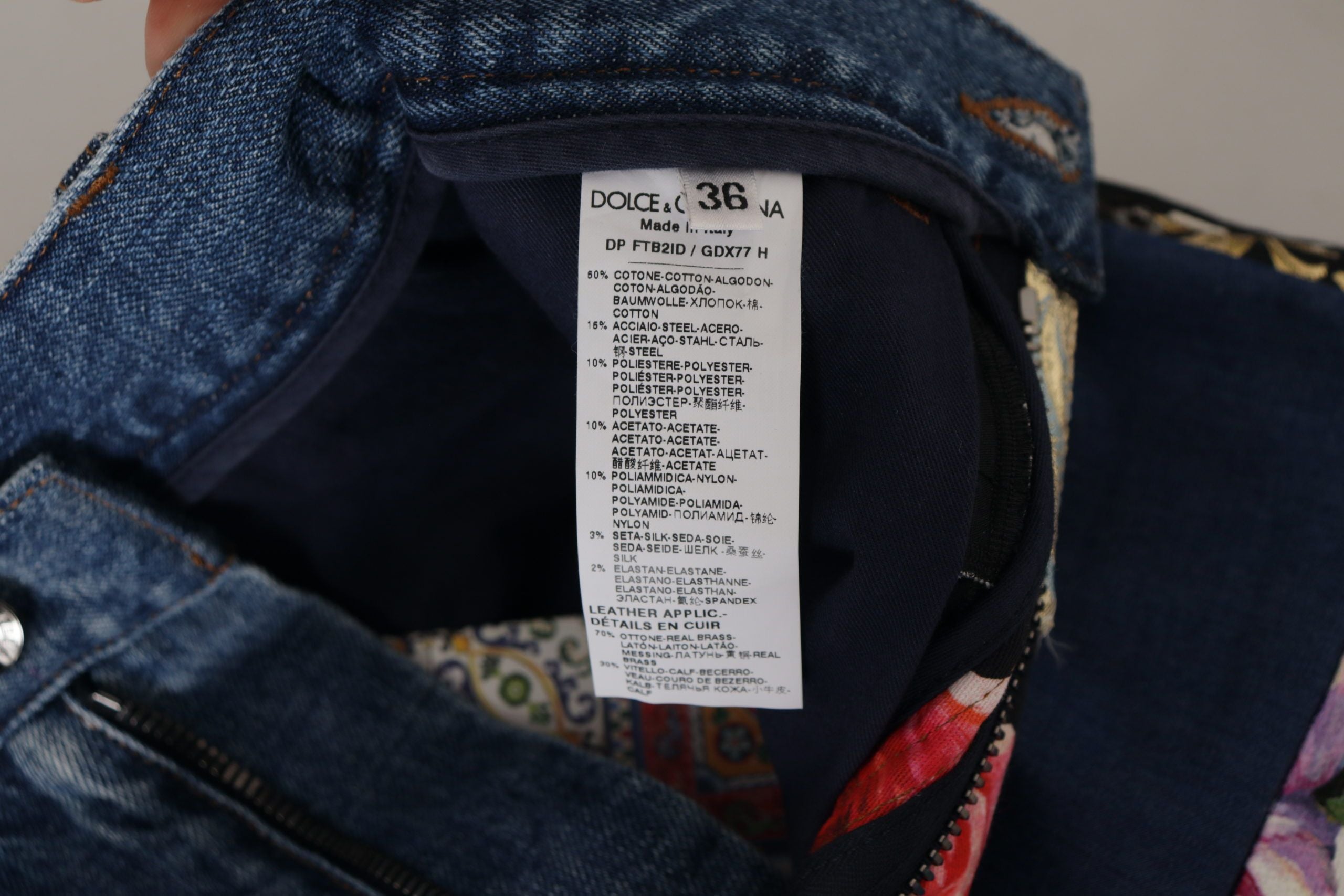 Dolce &amp; Gabbana Blue Jeans Jakarlı Majolica Yüksek Bel Pantolon