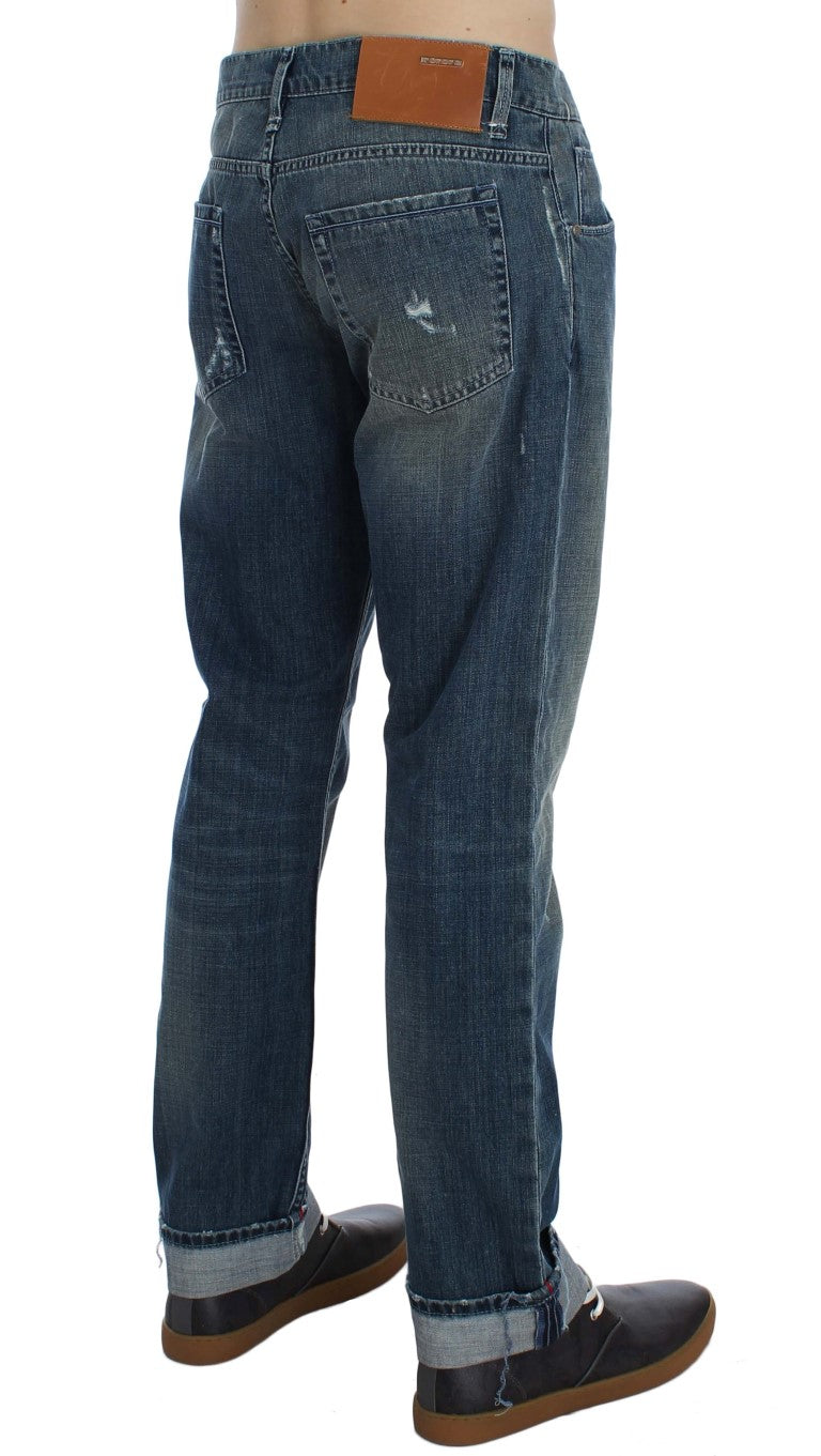 Eight Blue Wash Cotton Denim Regular Fit Jeans