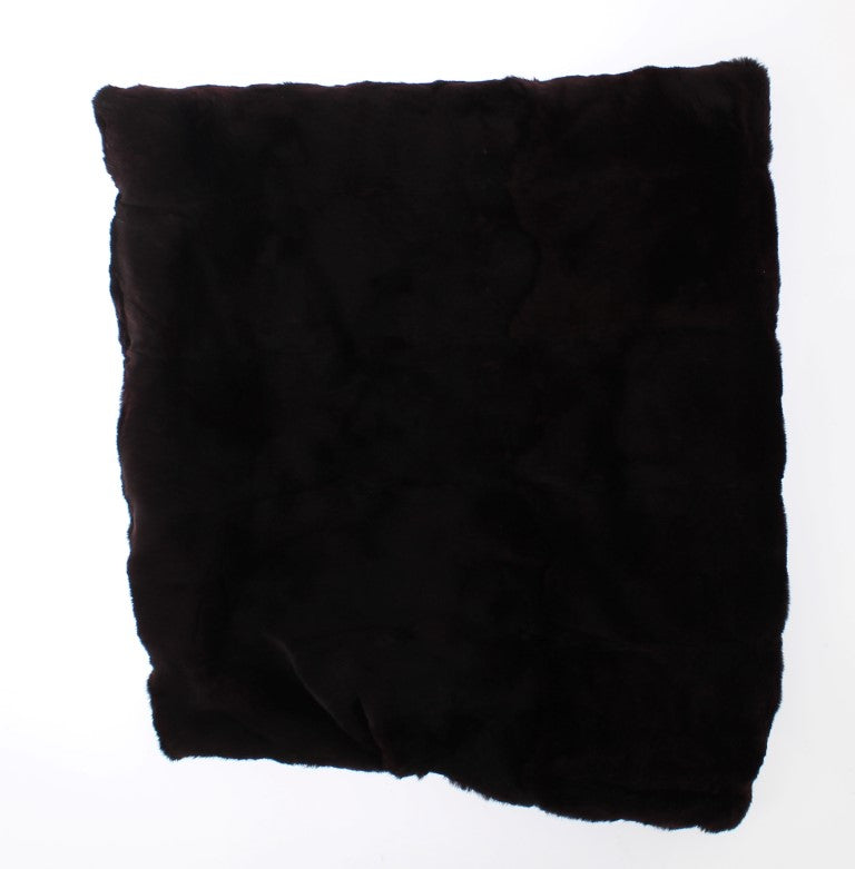 Dolce &amp; Gabbana Purple Weasel Fur Crochet Hooded Scarf Hat