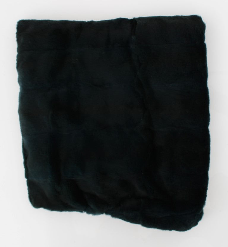 Dolce &amp; Gabbana Green Weasel Fur Crochet Hood Scarf Hat