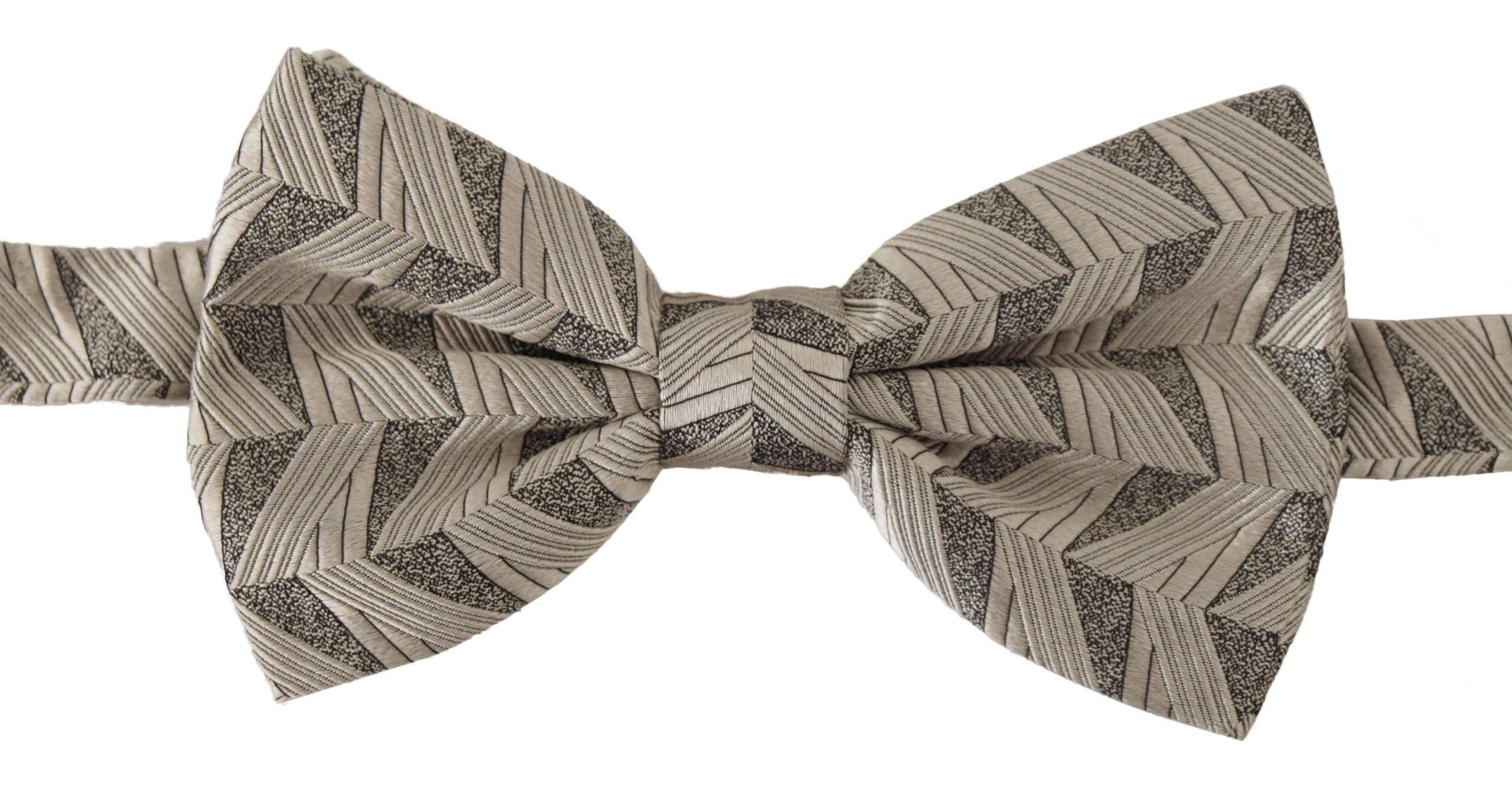 Dolce &amp; Gabbana Gray 100% Silk Adjustable Neck Papillon Bow Tie