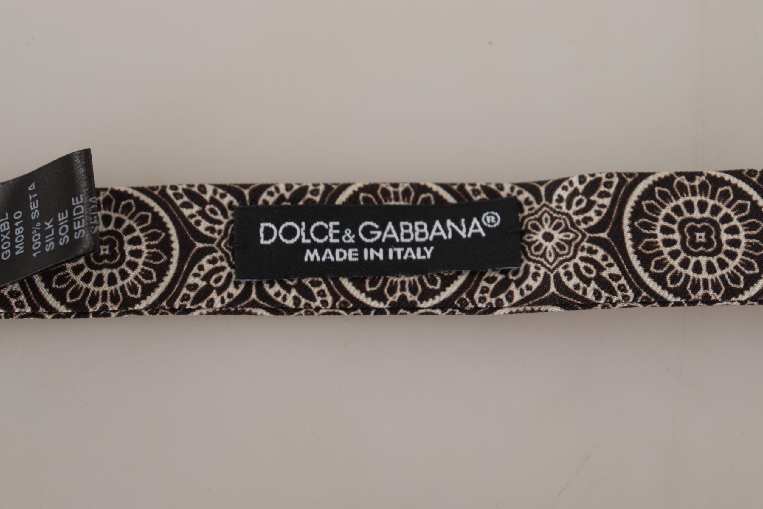 Dolce &amp; Gabbana Black and White 100% Silk Adjustable Papillon Tie