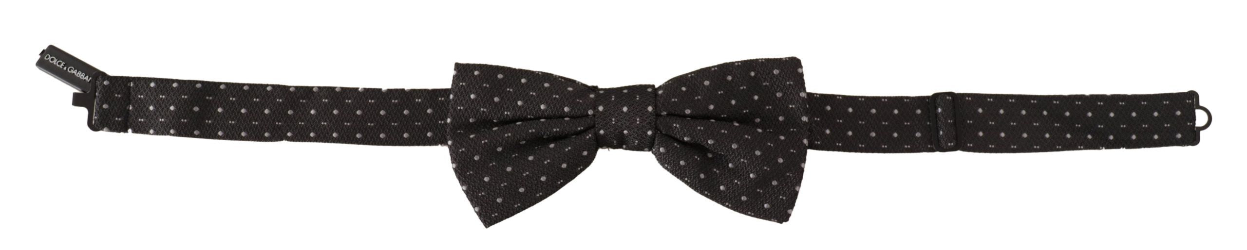 Dolce &amp; Gabbana grey dotted papillon tie made of 100% silk